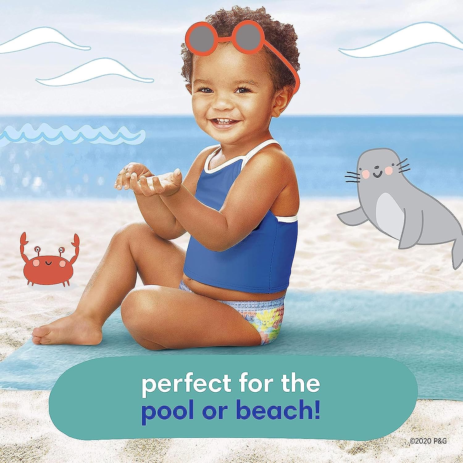 Pampers Splashers Swim Diapers - Size S, 20 Count, Gap-Free Disposable Baby Swim Pants - Image 2